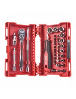 Douilles Accessoires Soldes Boutique 26 Coffret Clés à Cliquet 1/4" + Douilles + Embouts (38 Pièces) | 4932479096 - Milwaukee | IFD Outillage